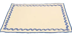 Set of 2 placemats ecru blue